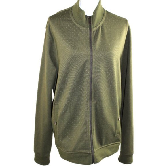 Ted Baker London Robine Olive Green Front Zip Jacket Size 6 (US XXL) - Picture 5 of 10